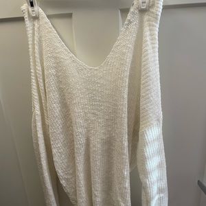 Open twisted back sweater